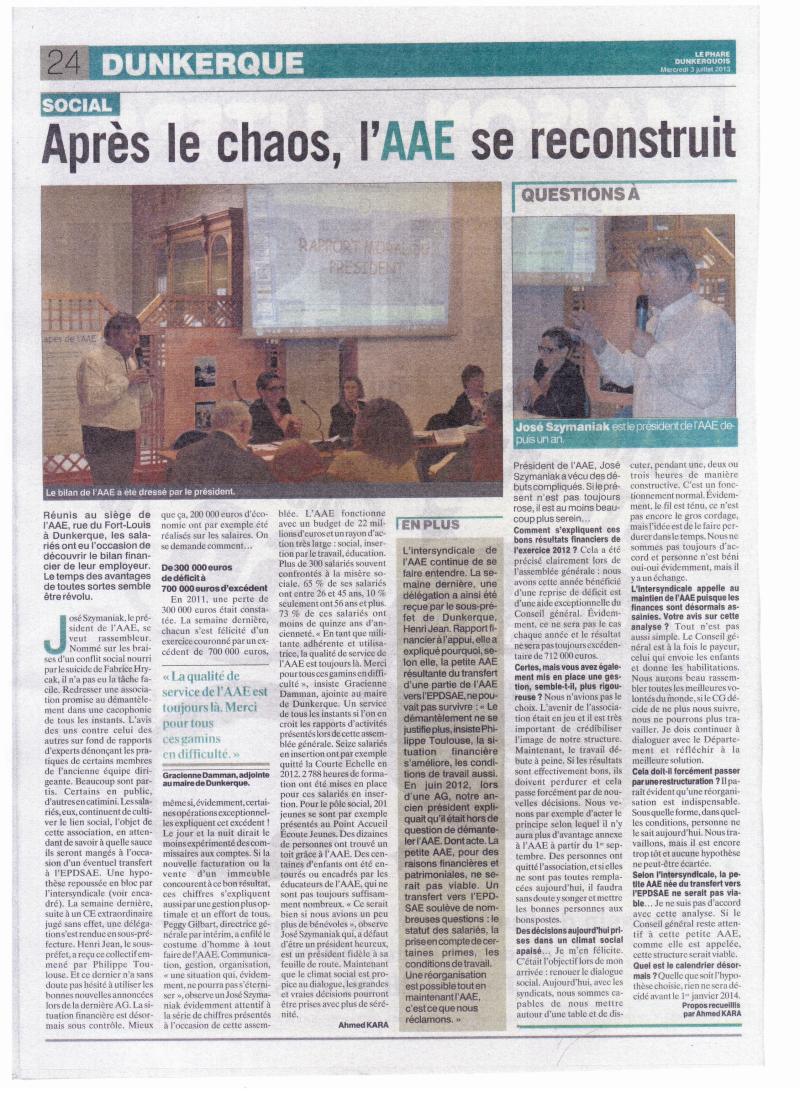 Article Phare Dunkerquois du 03-07-2013