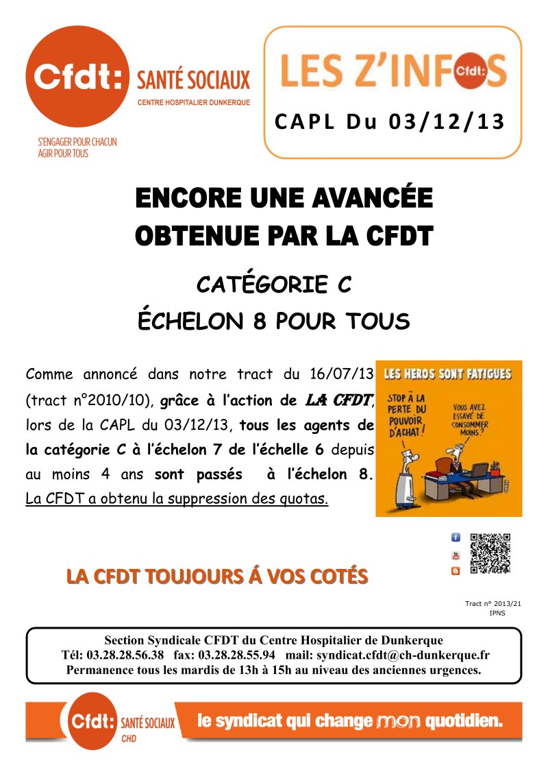 2013-21 CAPL du 3 décembre 2013 Echelon 8 pour tous