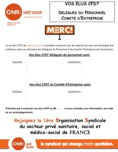 Elections Privées Tract remerciement