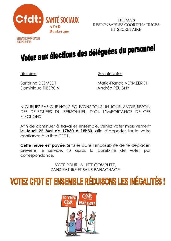 Tract élection Section AFAD Le Jeudi 22 Mai 2014