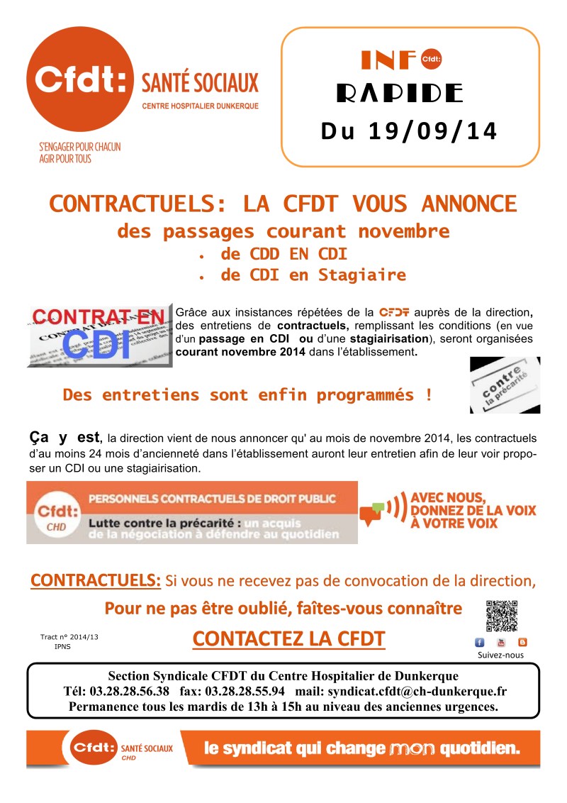 2014-13 Contractuels CDD en CDI