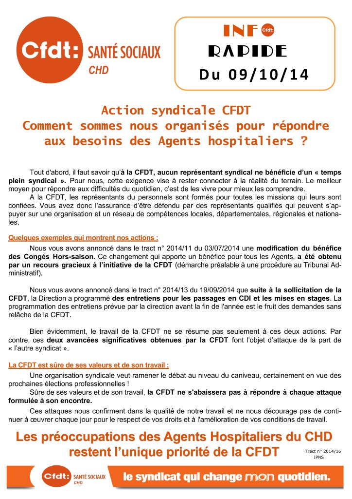 2014-16 conflit avec la CGT