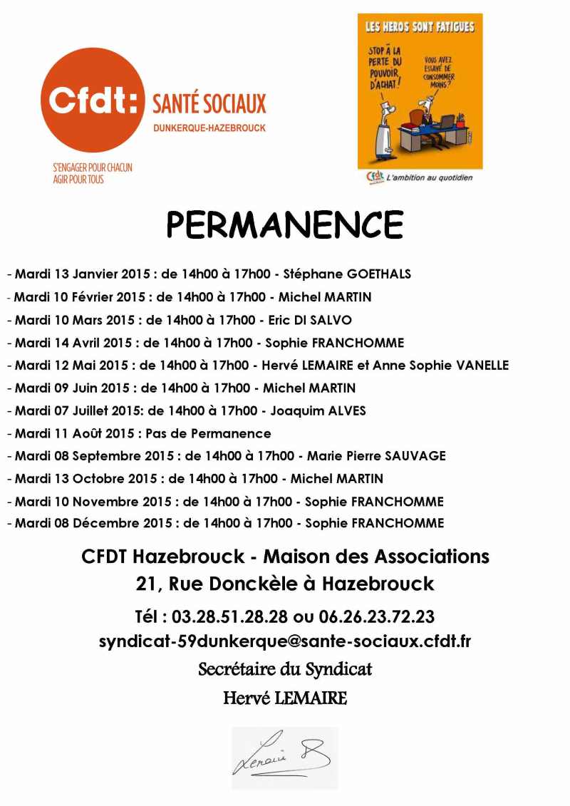 Affiche Permanence - Hazebrouck 2015