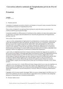 Convention collective nationale de l'hospitalisation privée du 18 avril 2002 - Texte de base