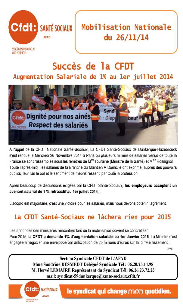 Tract Succès mobilisation nationale. AFAD