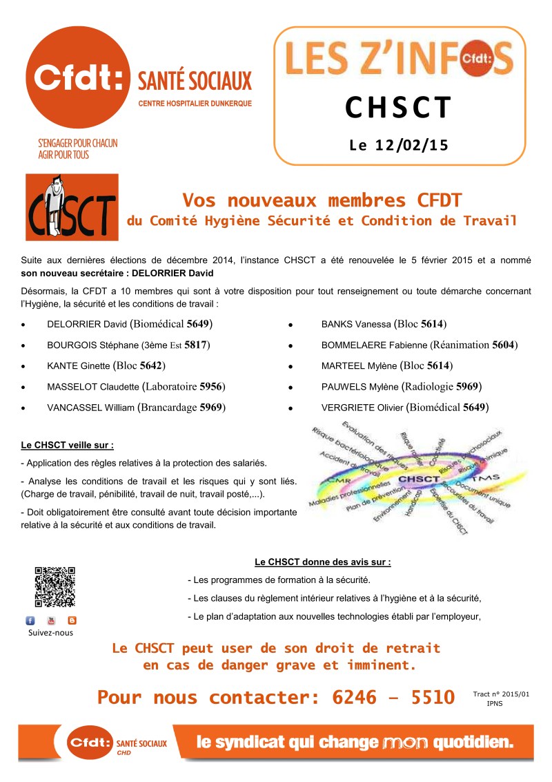 2015-01 CHSCT vos nouveaux membres
