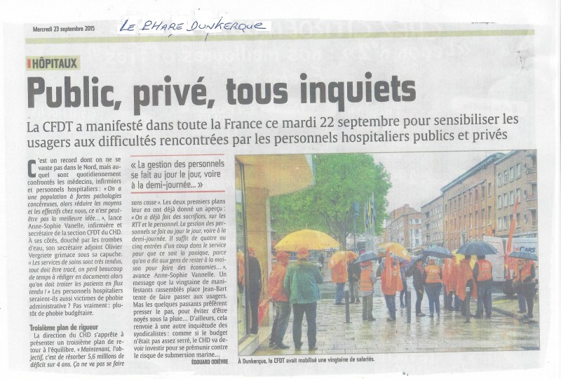 Article du Journal Phare de Dunkerque du 22 Septembre à Dunkerq
