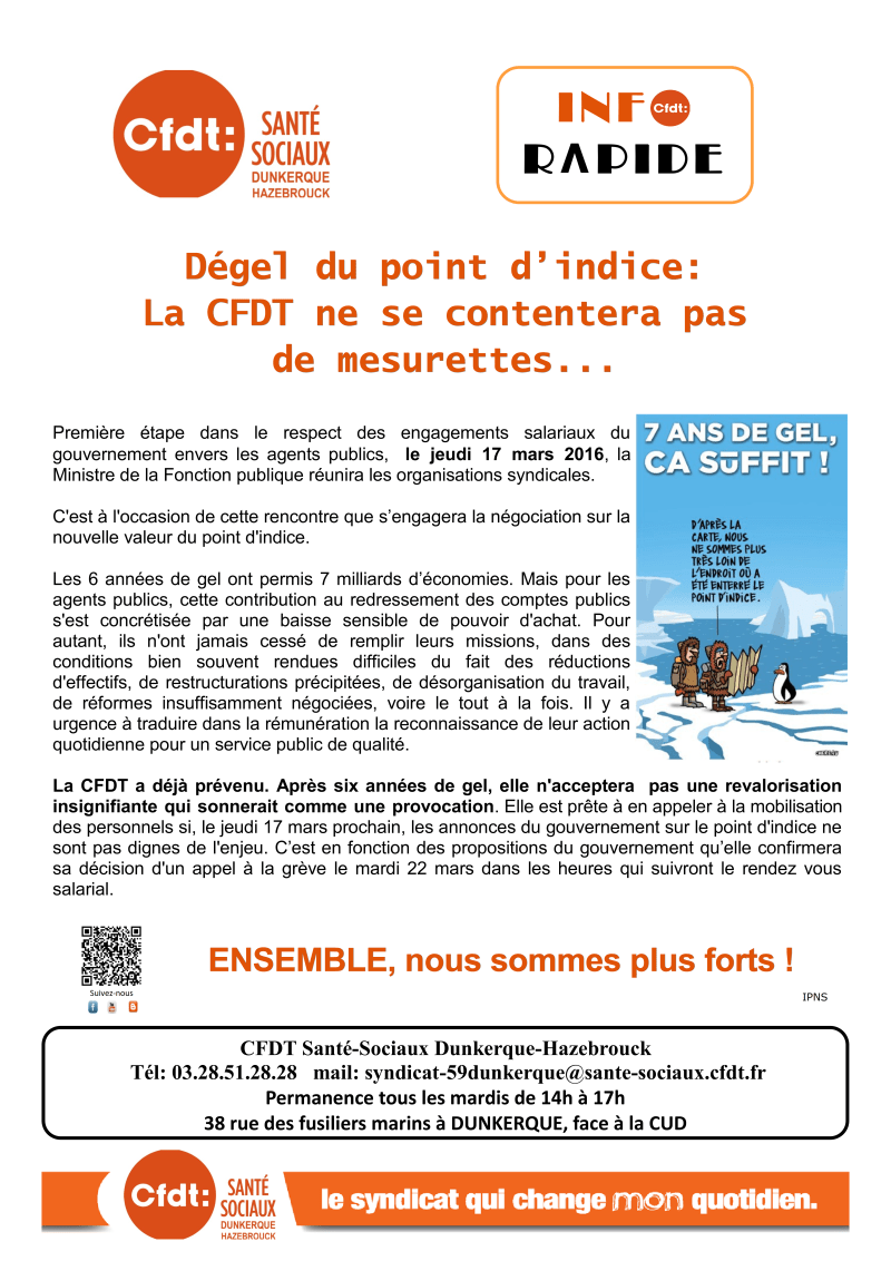 2016-03-03 Dégel du point d'indice, la CFDT ne se contentera pas de mesurette_001