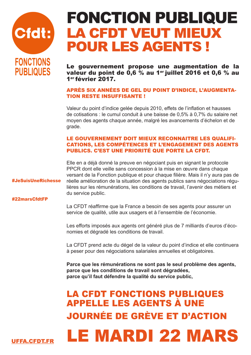 2016-03-22 La CFDT veut mieux pour les agents