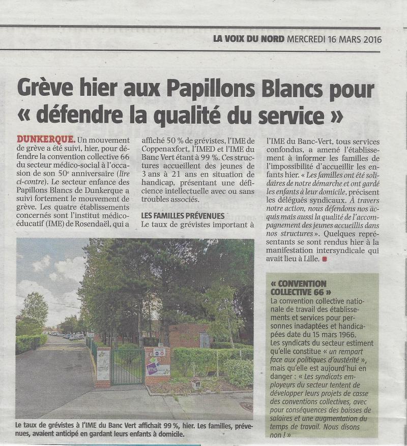 Article du journal la Voix du Nord