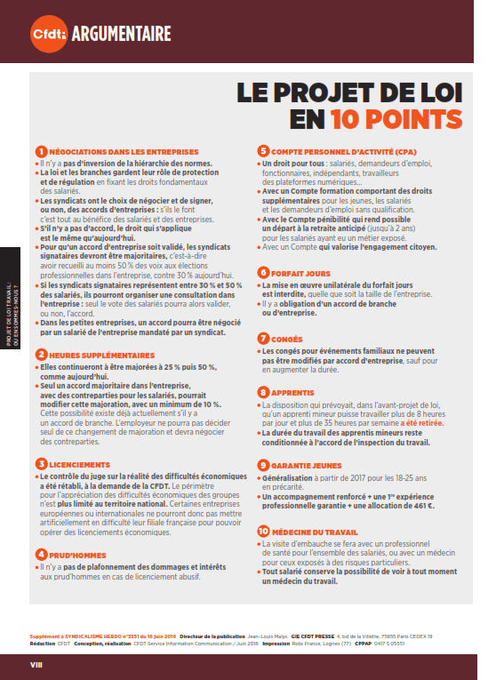 Le projet de loi travail en 10 points